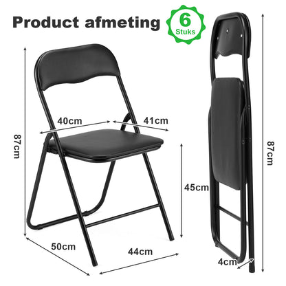 Bardi 2-delige Klapstoelen set PVC zwart - 100 kg draagvermogen