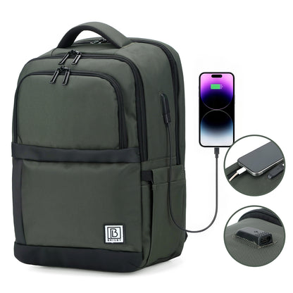 Brisby Rugzak Pro 2 – Laptoprugzak tot 15,7 inch voor Werk, School en Reizen – Waterafstotend – Met Tabletvak, Antidiefstalvak en Trolleysleeve – Groen
