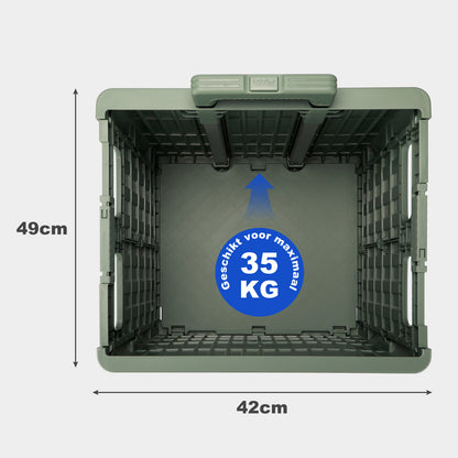 Packaway Boodschappentrolley krat XL 50L groen - incl. trapwielen, deksel