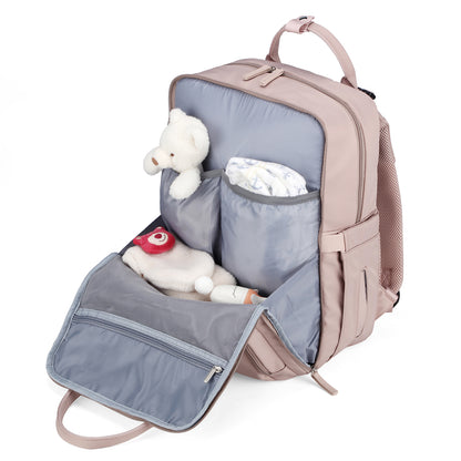 Brisby slijtvaste Luiertas – verzorgingstas – met buggymontage - Muted Rose