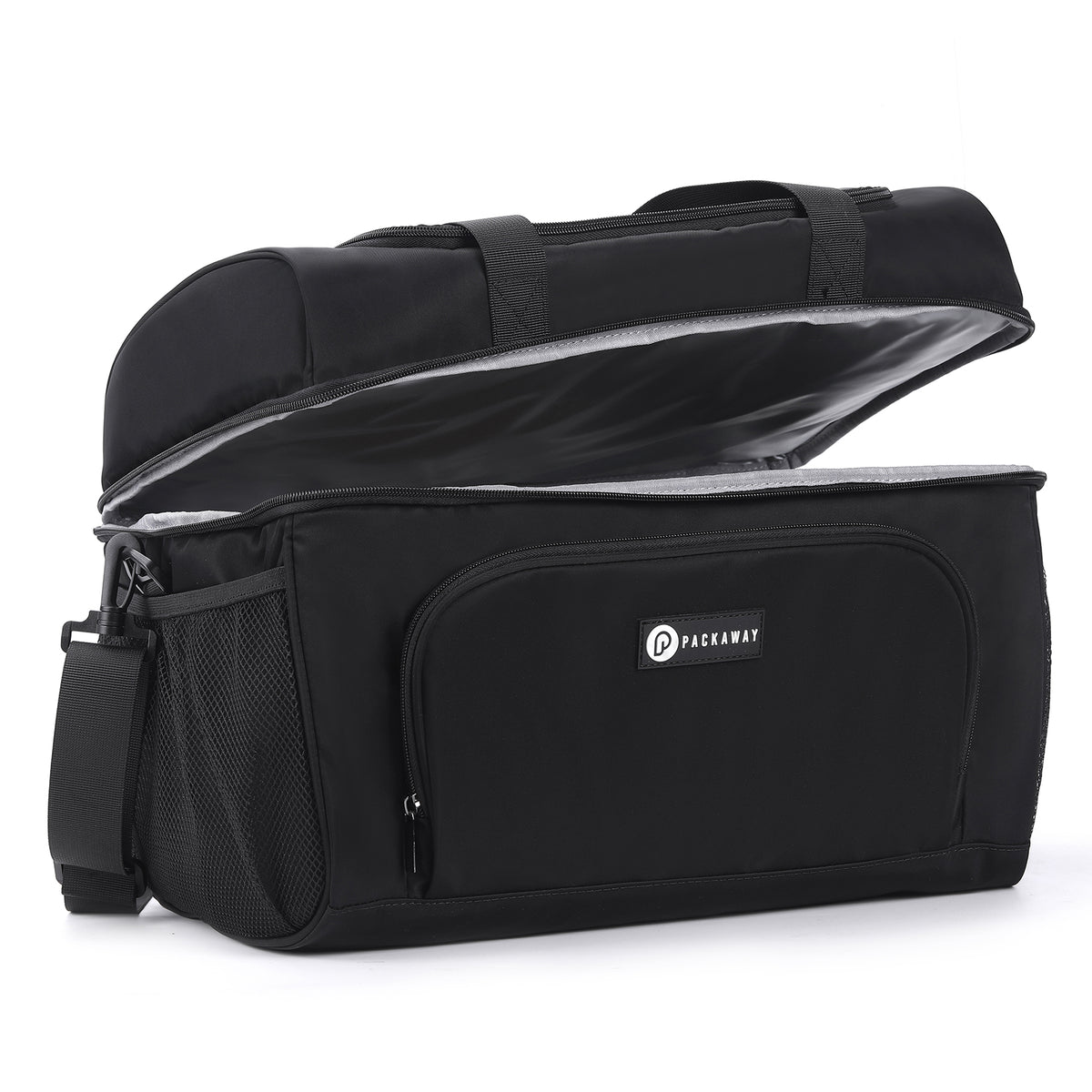 Packaway Koeltas 20L - Lunchtas - Inclusief 4 Koelelementen - Dubbel Compartiment - 4-Laags Geïsoleerd - Waterafstotend - Signature Black