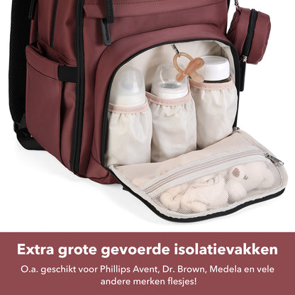 Brisby Premium Luiertas - Rood - Kinderrugzak - 1.5L kinderlunchtas Leeuw