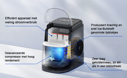 Bardi IJsblokjesmachine set 1,6L RVS - incl. 3 thermoscups groen en ijsschep