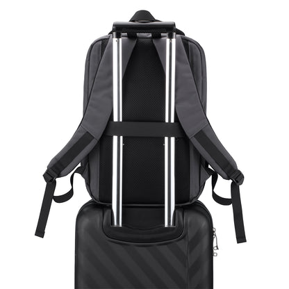 Brisby Rugzak Pro 1 – Laptoprugzak tot 15,7 inch voor Werk, School en Reizen – Waterafstotend – Met Tabletvak, Antidiefstalvak en Trolleysleeve - Grijs