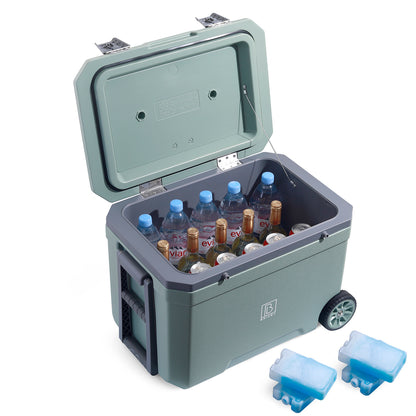 Cool box 45L green - 3 days insulation - 4 cooling elements - temperature-safe closure