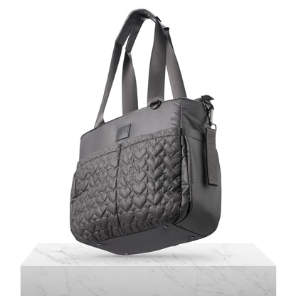 Florence diaper bag 17L grey - shoulder bag, changing bag - hard-wearing - incl. cool bag, changing mat and pram hooks - nylon