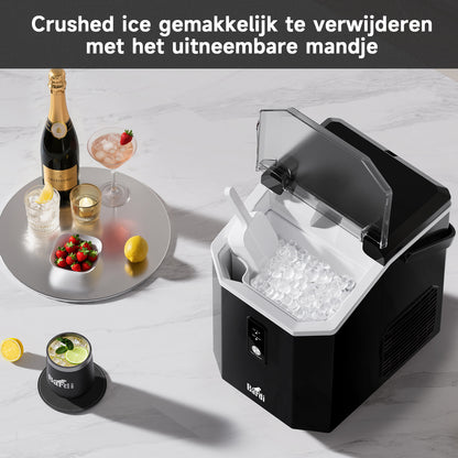 Bardi Nugget IJsblokjesmachine Square 1,1L zwart - 15 kg/24 uur - incl. thermosbeker
