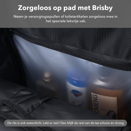 Brisby Rugzak Pro 1 – Laptoprugzak tot 15,7 inch voor Werk, School en Reizen – Waterafstotend – Met Tabletvak, Antidiefstalvak en Trolleysleeve - Grijs
