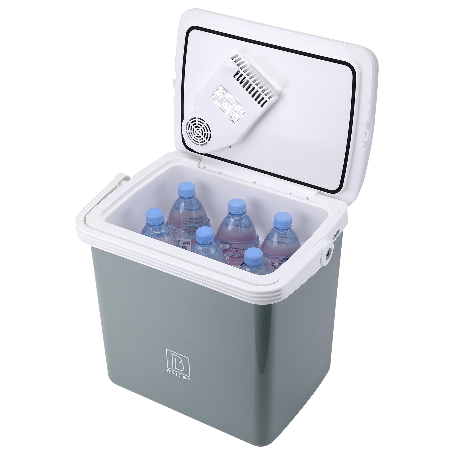Elektrische koelbox 25L groen - AC/DC 12V, 220/230V - incl. divider en vershoudbakjes - vergrendelbare deksel