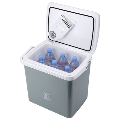 Elektrische koelbox 25L groen - AC/DC 12V, 220/230V - incl. divider en vershoudbakjes - vergrendelbare deksel
