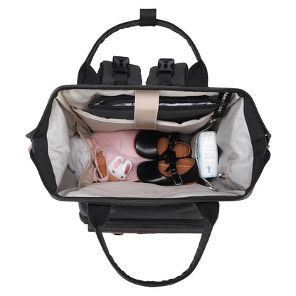 Stayopen diaper bag dark gray - nursing bag - stay-open frame - USB charging function - incl. buggy mounting and changing mat