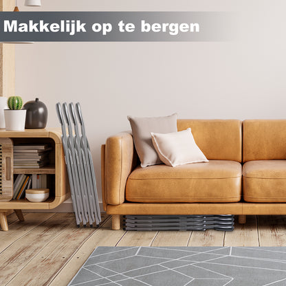 Bardi 2-delige Klapstoelen set PVC grijs - 100 kg draagvermogen