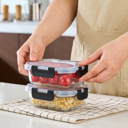 Bardi 12-Delige Glazen Vershoudbakjes – Meal Prep Bakjes Glas met Deksel – BPA & PFAS Vrij – Luchtdicht – Incl. 40 Bardi Prep & Store Labels + 10 Wondersponzen – 6,79L