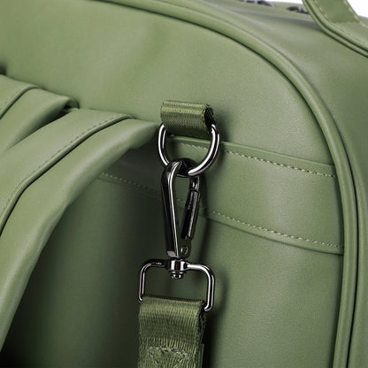 Venezia wear-resistant backpack green - PU leather - 14 inch laptop compartment - water-repellent