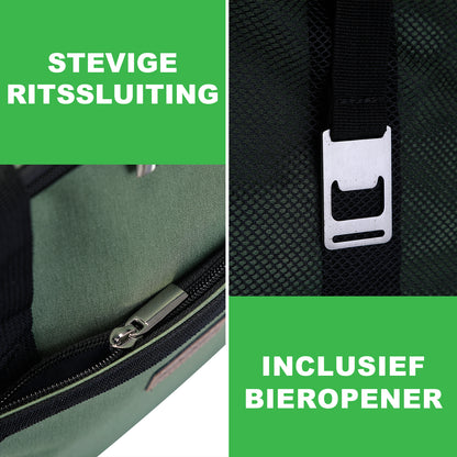 Koeltas 30L groen - lunchtas - opvouwbaar - 4-laags geïsoleerd - incl. 4 gratis koelelementen en draagband