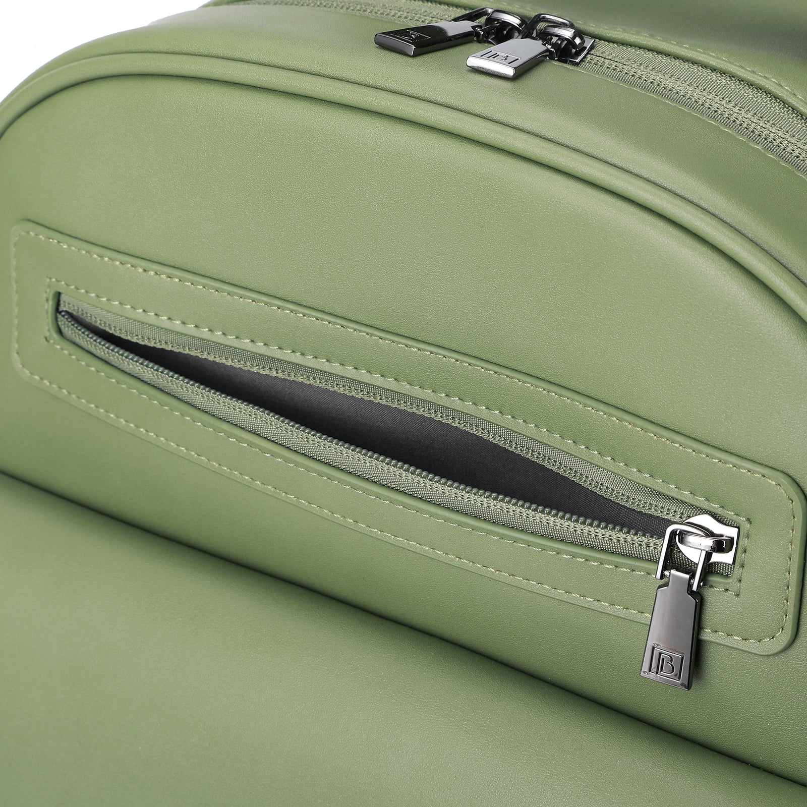 Venezia wear-resistant backpack green - PU leather - 14 inch laptop compartment - water-repellent