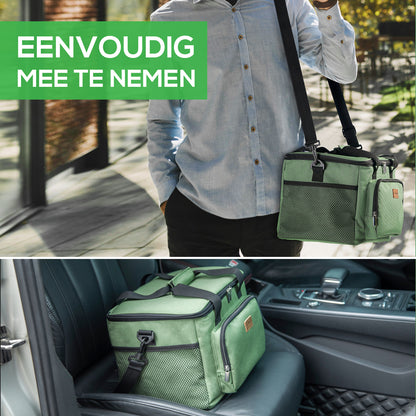 Packaway Koeltas 15L groen - incl. 2 koelelementen, schouderband