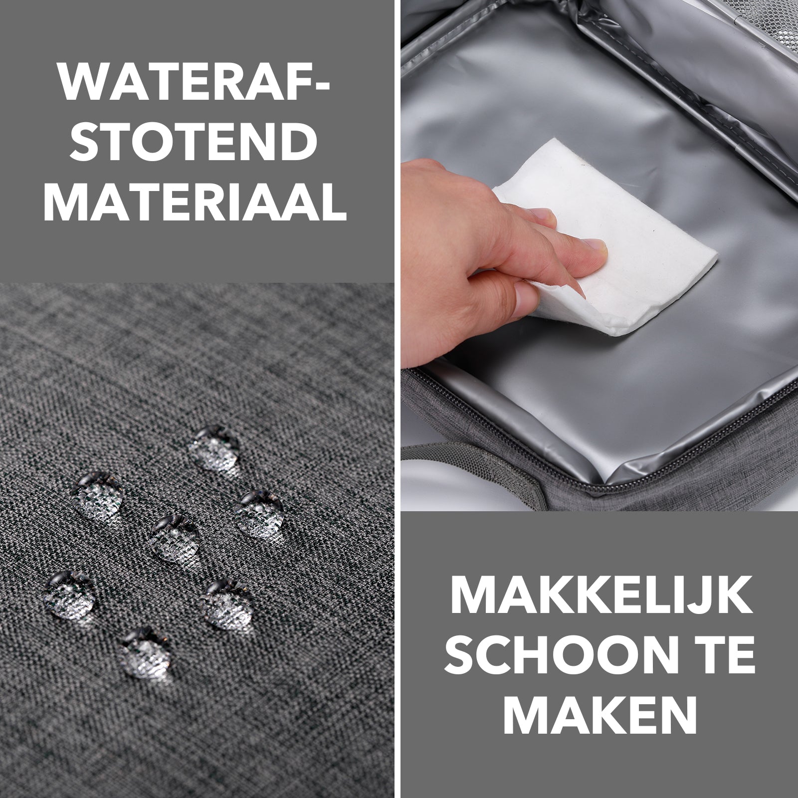 Brisby Koeltas & Lunchtas 2,5 Liter voor Kinderen - Inclusief Koelelement & Naamkaartje - Donkergrijs