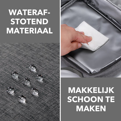 Brisby Koeltas & Lunchtas 2,5 Liter voor Kinderen - Inclusief Koelelement & Naamkaartje - Donkergrijs