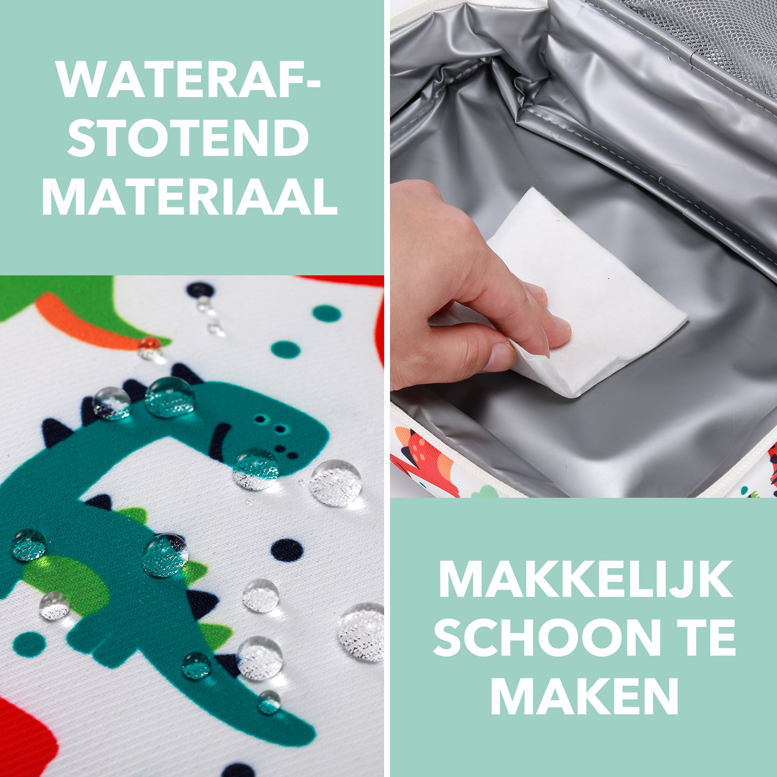 Brisby Koeltas & Lunchtas 2,5 Liter voor Kinderen - Inclusief Koelelement & Naamkaartje - Dino