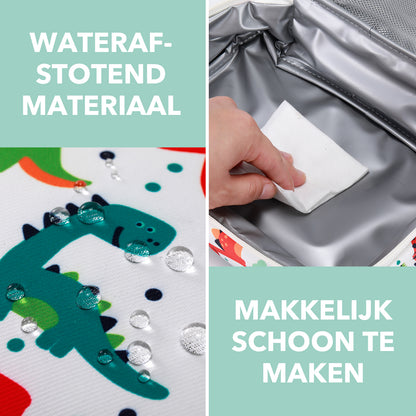 Brisby Koeltas & Lunchtas 2,5 Liter voor Kinderen - Inclusief Koelelement & Naamkaartje - Dino