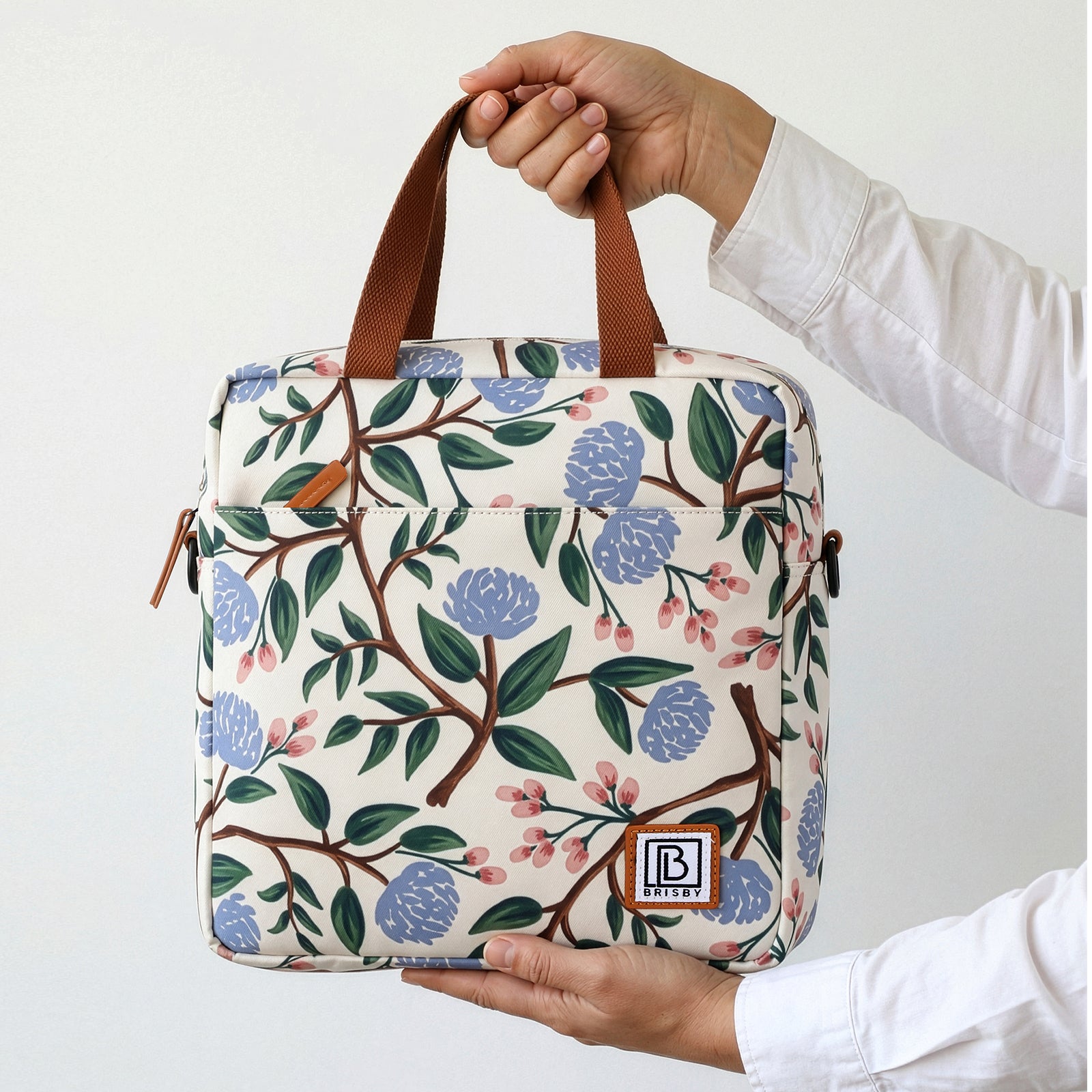 Brisby Koeltas Lunchtas 7L - Inclusief 2 Koelelementen & Schouderband - White Flower