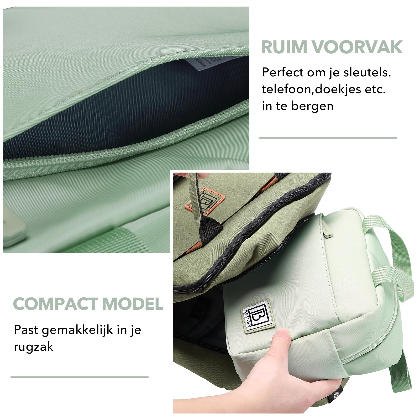 Brisby Koeltas Lunchtas 4L - Waterafstotend - Geïsoleerde Kolftas - Inclusief Koelelement - Smooth Green