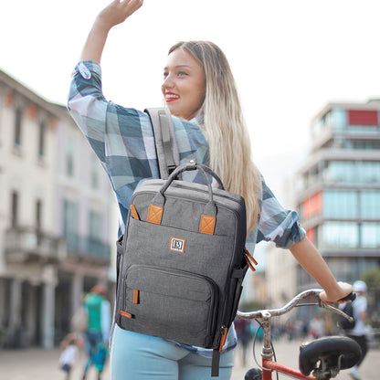 Brisby Rugzak voor Dames & Heren – Comfortabele, Waterafstotende Rugtas met Laptopvak, perfect als Schooltas, Werktas & voor op Reis. Geschikt als handbagage. Levenslange Garantie! - Donkergrijs