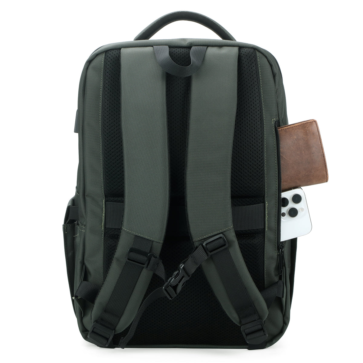 Brisby Rugzak Pro 2 – Laptoprugzak tot 15,7 inch voor Werk, School en Reizen – Waterafstotend – Met Tabletvak, Antidiefstalvak en Trolleysleeve – Groen