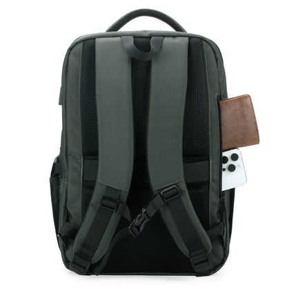 Brisby Rugzak Pro 2 – Laptoprugzak tot 15,7 inch voor Werk, School en Reizen – Waterafstotend – Met Tabletvak, Antidiefstalvak en Trolleysleeve – Groen
