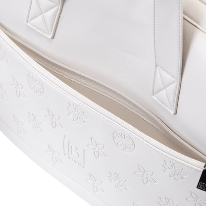 Venezia weekend bag white - shoulder bag - travel bag - hand luggage - hard-wearing - incl. hanging hooks - PU leather