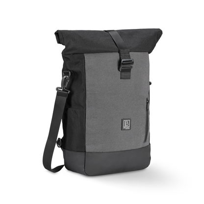 3 in 1 waterproof rolltop bicycle bag 20-26L black - 100% reflection - high visibility - bicycle bag - backpack - shoulder bag