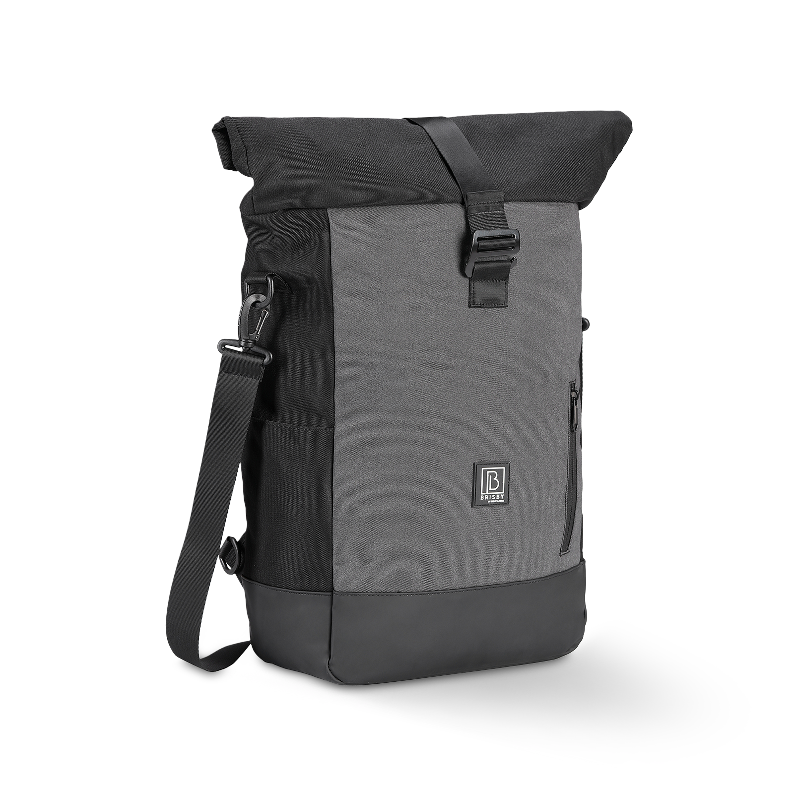 3 in 1 waterproof rolltop bicycle bag 20-26L black - 100% reflection - high visibility - bicycle bag - backpack - shoulder bag