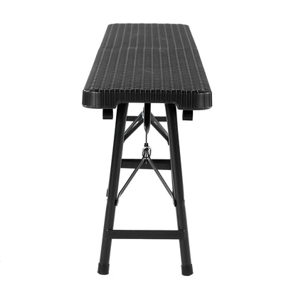 Bardi Campingbank rotan look zwart 180 x 28 - inklapbaar