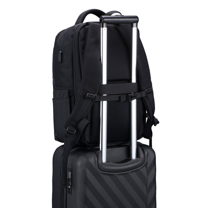 Brisby Rugzak Pro 2 – Laptoprugzak tot 15,7 inch voor Werk, School en Reizen – Waterafstotend – Met Tabletvak, Antidiefstalvak en Trolleysleeve – Zwart