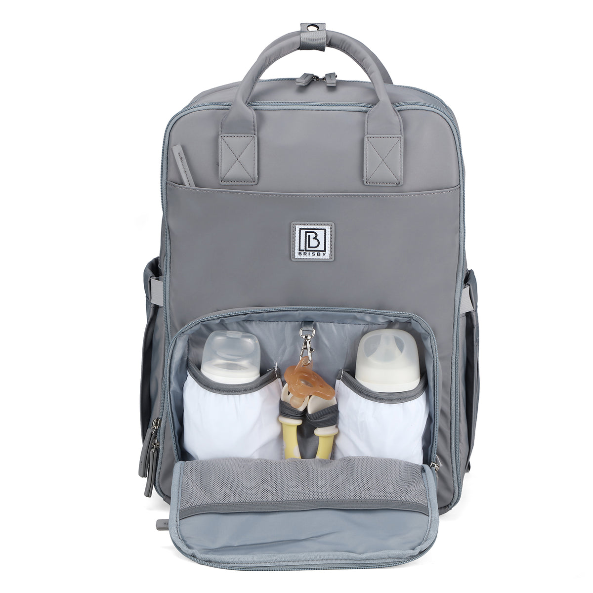 Brisby slijtvaste Luiertas – verzorgingstas – met buggymontage - Bluishgrey