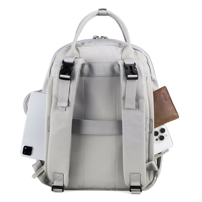 Brisby Premium Luiertas – Uitgebreide en Functionele Verzorgingstas – met buggymontage – Anti Diefstal Vakken - Reistrolley Sleeve - Inclusief verschoonmatje t.w.v.15,99 euro en speenhouder - Levenslange Garantie -Modern Grey