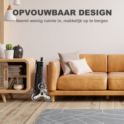 Packaway Boodschappentrolley 50L XL zwart - incl. trapwielen, deksel - 35 kg draagvermogen