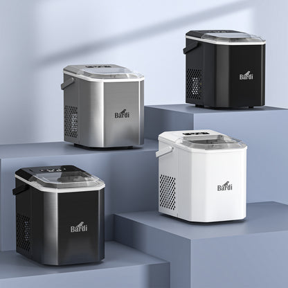 Bardi 1.3L Deluxe IJsblokjesmachine Square – IJsblokmaker Inclusief Luxe Thermosbeker en IJsschep – 9 Blokjes in 8 Minuten – WIT