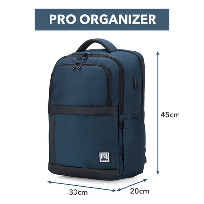 Brisby Rugzak Pro 2 – Laptoprugzak tot 15,7 inch voor Werk, School en Reizen – Waterafstotend – Met Tabletvak, Antidiefstalvak en Trolleysleeve – Blauw