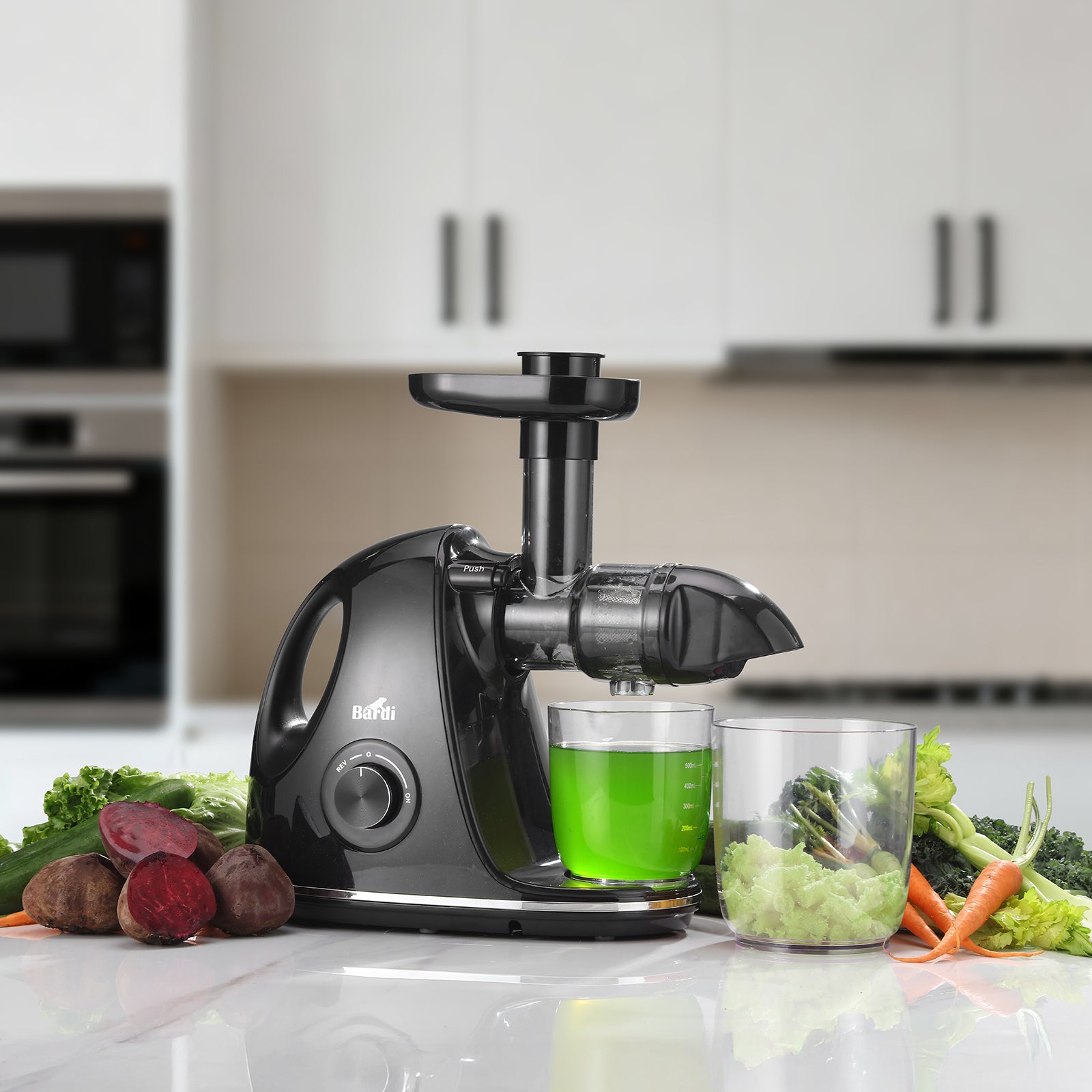 Bardi Slowjuicer zwart - 700 ml pulpreservoir - incl. schenkkan