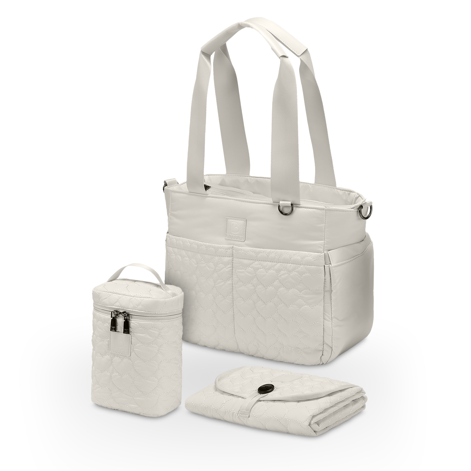 Florence diaper bag 17L cream - shoulder bag, changing bag - hard-wearing - incl. cool bag, changing mat and stroller hooks - nylon
