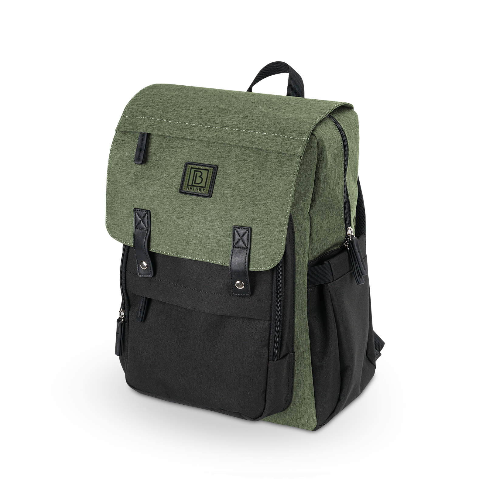 Brisby Luiertas two-tone groen-zwart - incl. buggymontage en verschoningsmat