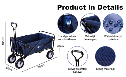 Packaway Bolderkar 70kg donkerblauw - opvouwbaar - wasbaar