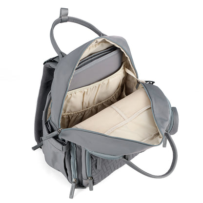 Brisby Premium Luiertas – Uitgebreide en Functionele Verzorgingstas – met buggymontage – Anti Diefstal Vakken - Reistrolley Sleeve - Inclusief verschoonmatje t.w.v.15,99 euro en speenhouder - Levenslange Garantie - Misty Grey