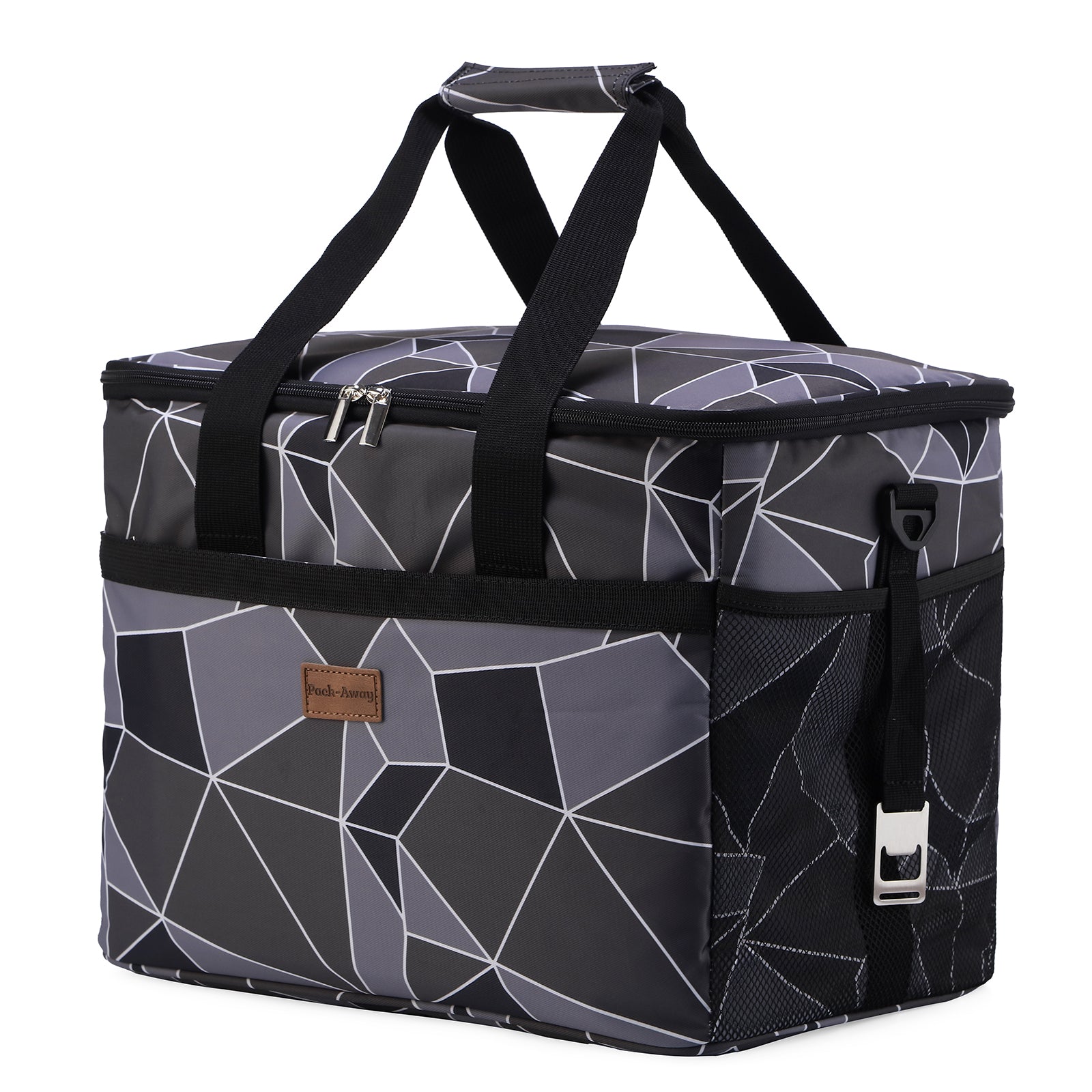 Packaway Koeltas 30L abstract zwart grijs - incl. 4 koelelementen, draagband