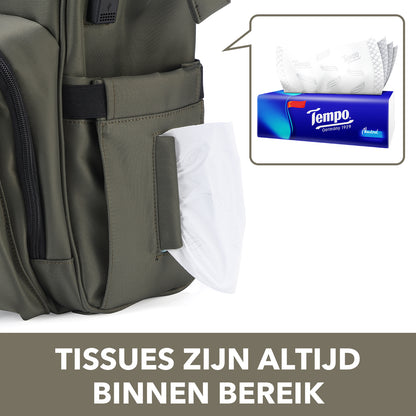 Brisby Luiertas stayopen groen - incl. buggymontage en verschoonmat