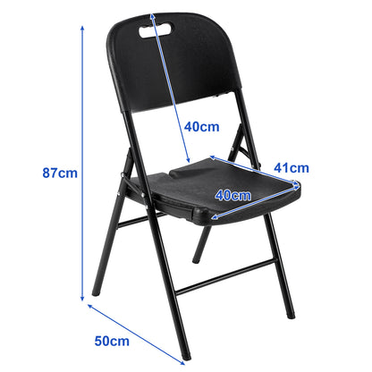 Bardi 8-delige Klapstoelen set zwaar zwart - 200 kg draagvermogen
