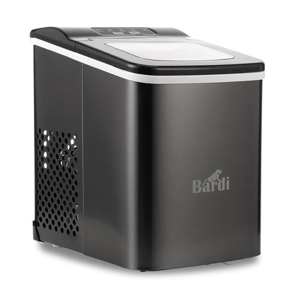 Bardi 2.0L Deluxe IJsblokjesmachine – IJsblokmaker Inclusief Luxe Thermosbeker en IJsschep – 9 Blokjes in 8 Minuten – GUNMETAL RVS