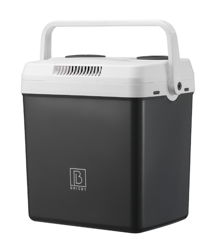 Elektrische koelbox 25L grijs - AC/DC 12V, 220/230V - incl. divider en vershoudbakjes - vergrendelbare deksel
